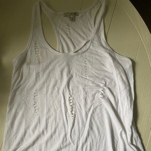 Express white halter top with rips. Size medium